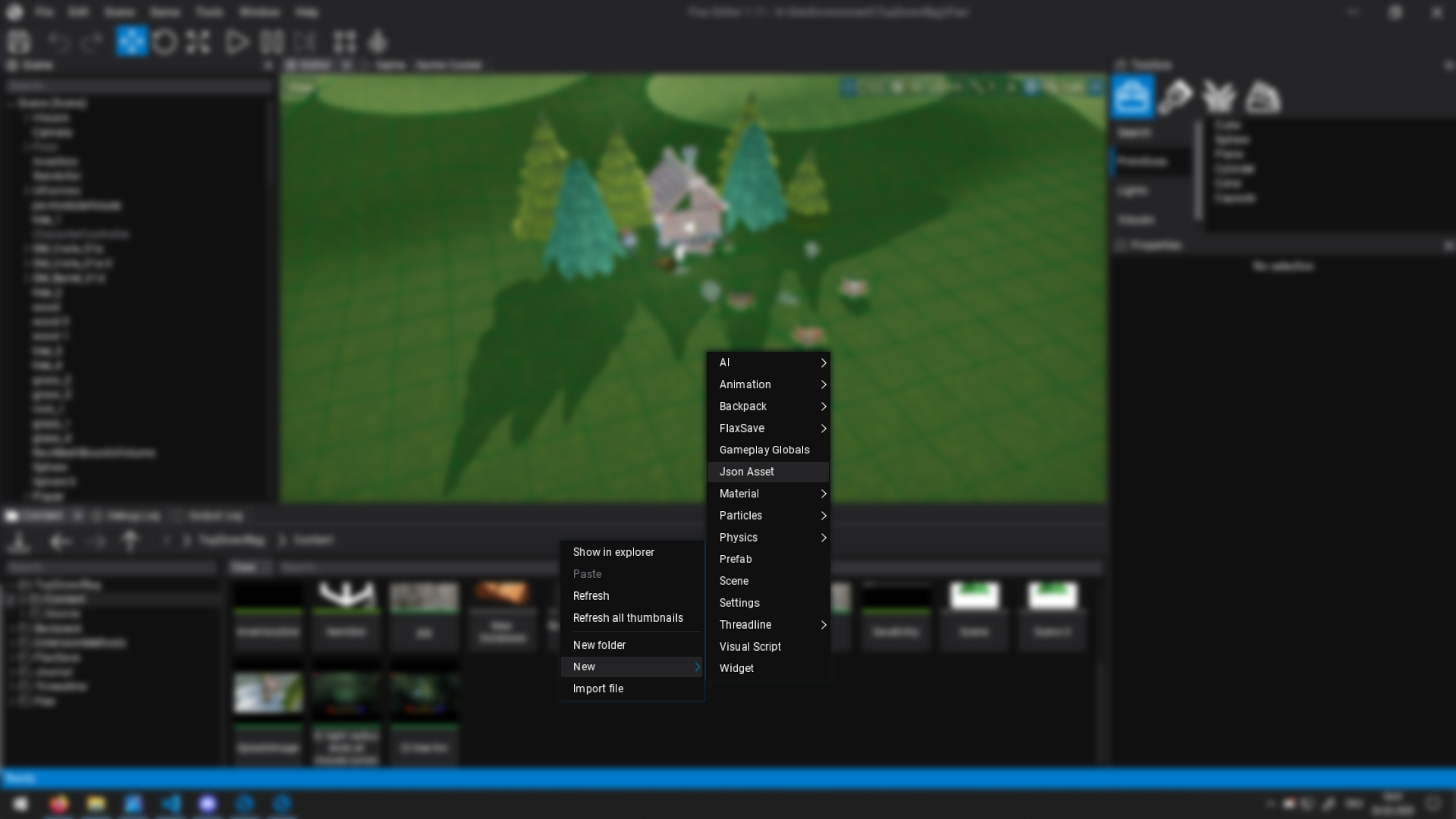 Create a new json asset